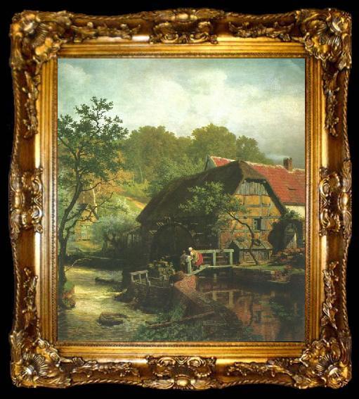 framed  Andreas Achenbach Westfalische Wassermuhle, ta009-2